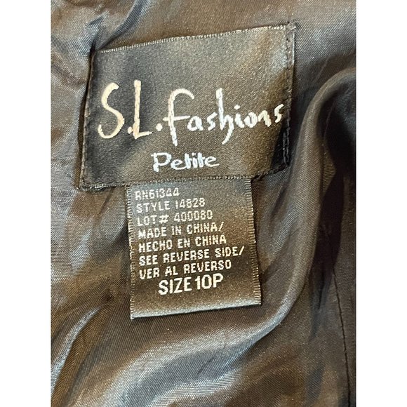 S.L. Fashion Womens Faux Wrap Sheath Dress Tie Waist Polka Dot Black Size 10P - Picture 6 of 7